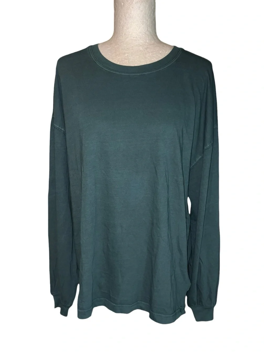 NEW Free People Perfect Oversized Green Long Sleeve Top - S